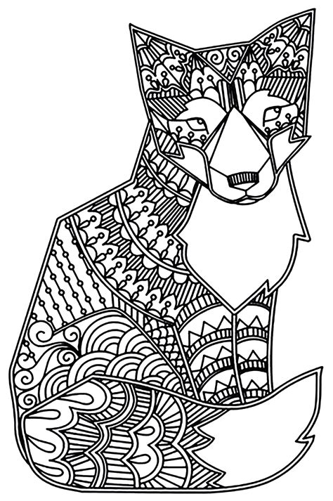 adult coloring fox|hard fox coloring pages.